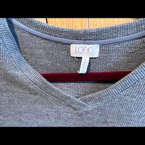 Logo Waffle Knit top with Chiffon, size M